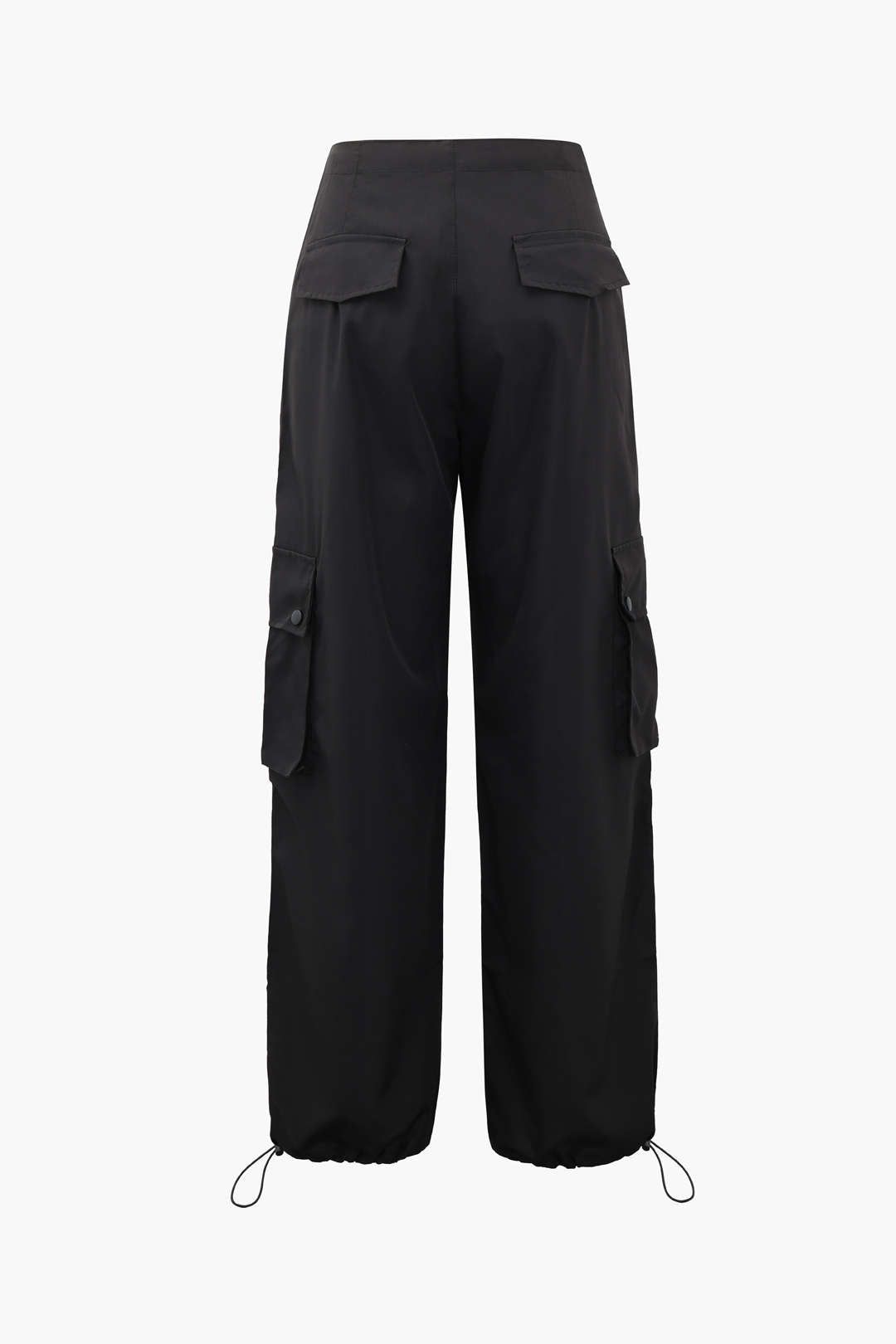 High Waisted Drawstring Flap Pocket Straight Leg Cargo Pants sold by Micas product image thumbnail 2