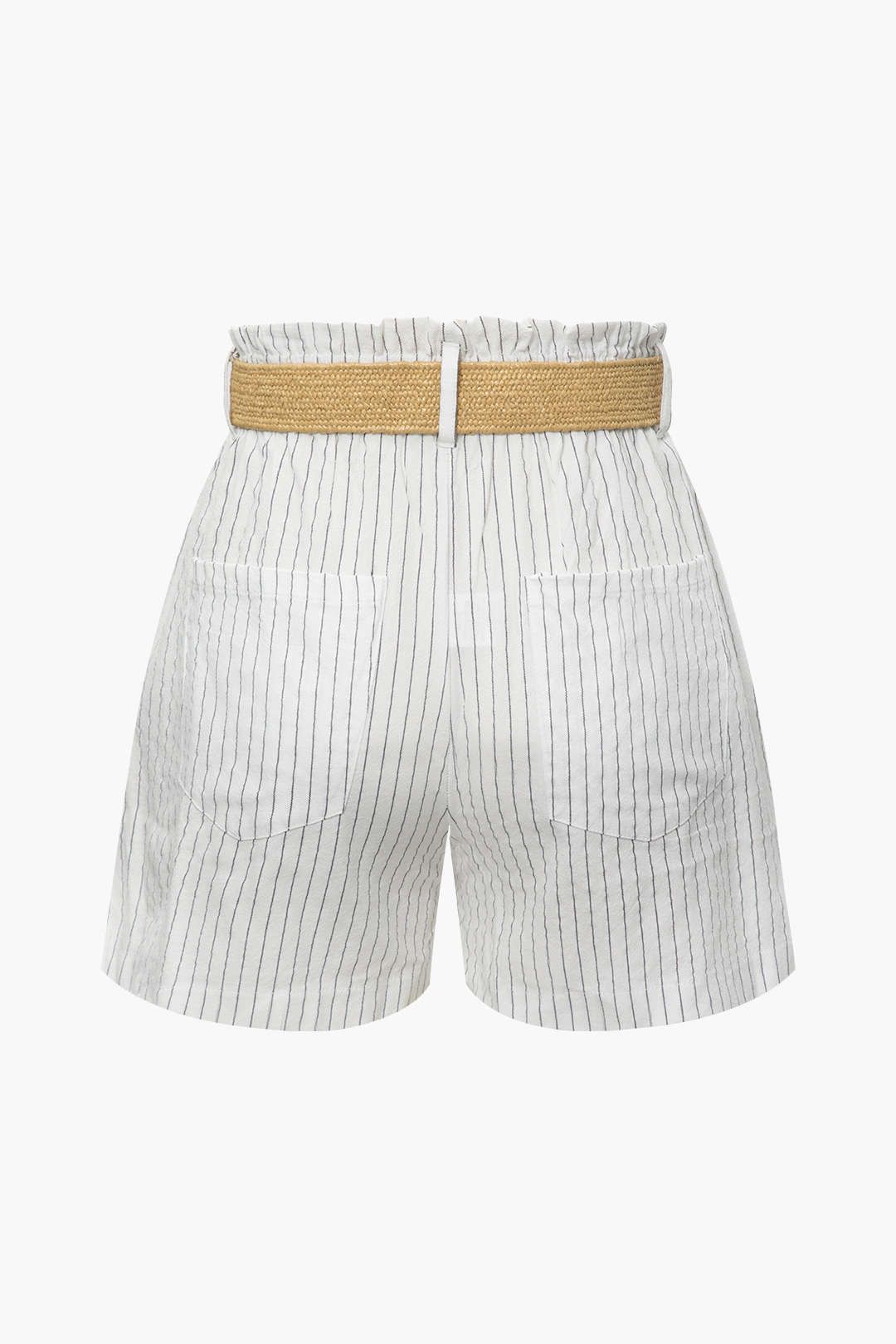 Linen-Blend Stripe Shorts With Straw Belt sold by Micas product image thumbnail 2