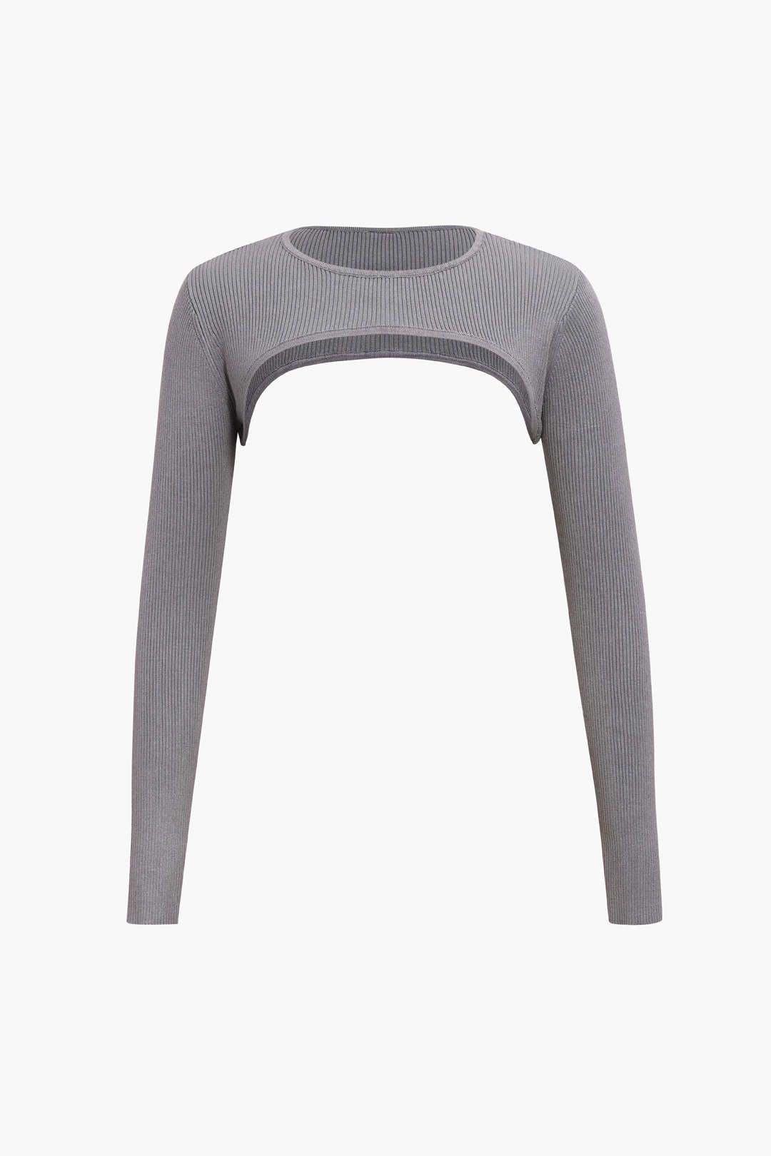 Super Cropped Long Sleeve Knit Top sold by Micas product image thumbnail 4