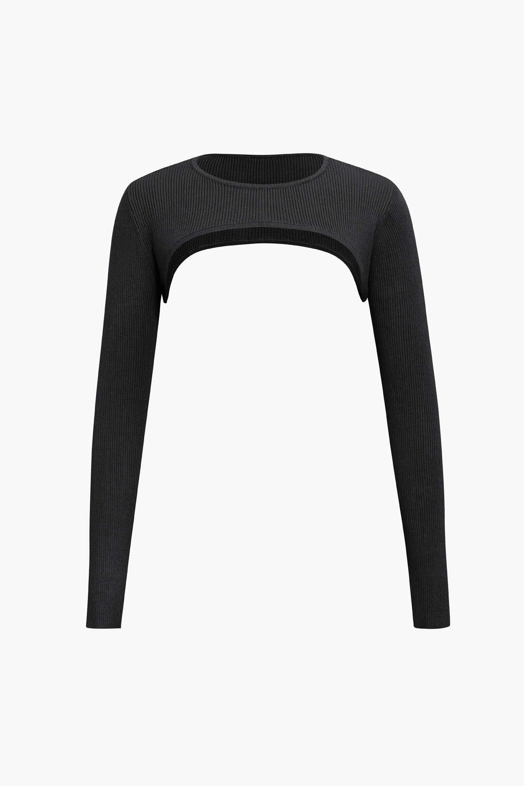 Super Cropped Long Sleeve Knit Top sold by Micas product image thumbnail 7