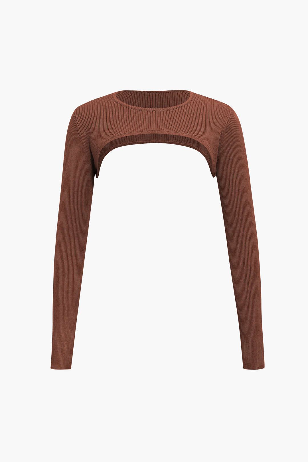 Super Cropped Long Sleeve Knit Top sold by Micas