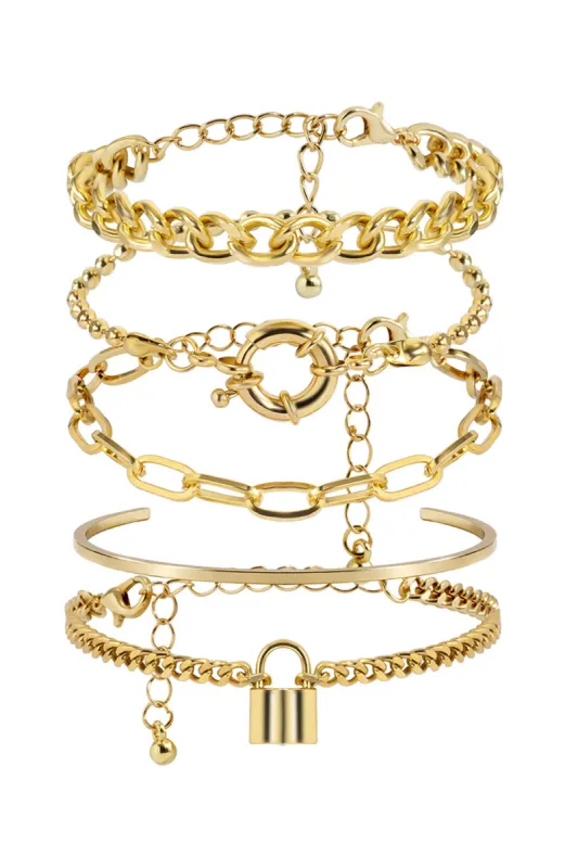 Guld lag kæde armbånd sæt sold by Micas