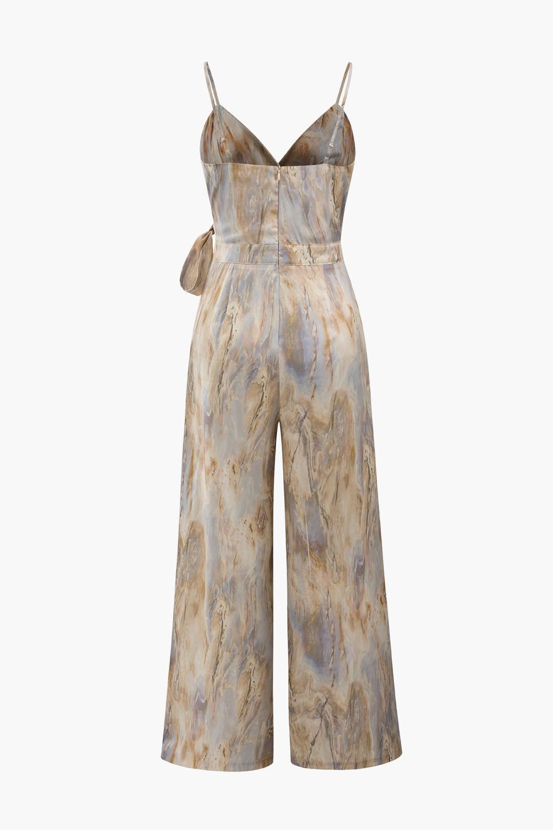 Marble Print Wrap Tie Wide Leg Jumpsuit sold by Micas product image thumbnail 2