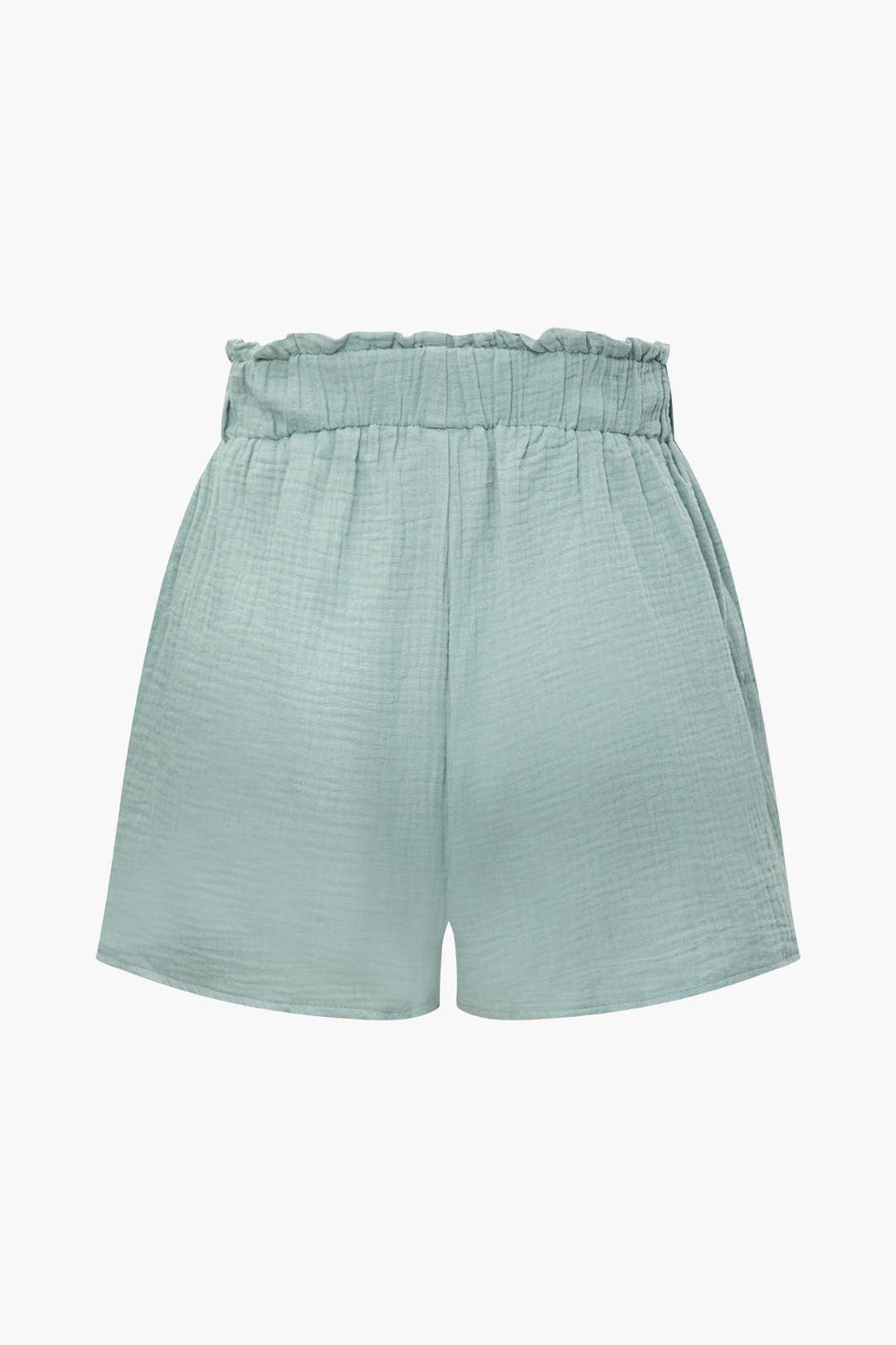 V-neck Rolled Cuff T-shirt And Elastic Waist Shorts Set sold by Micas product image thumbnail 5