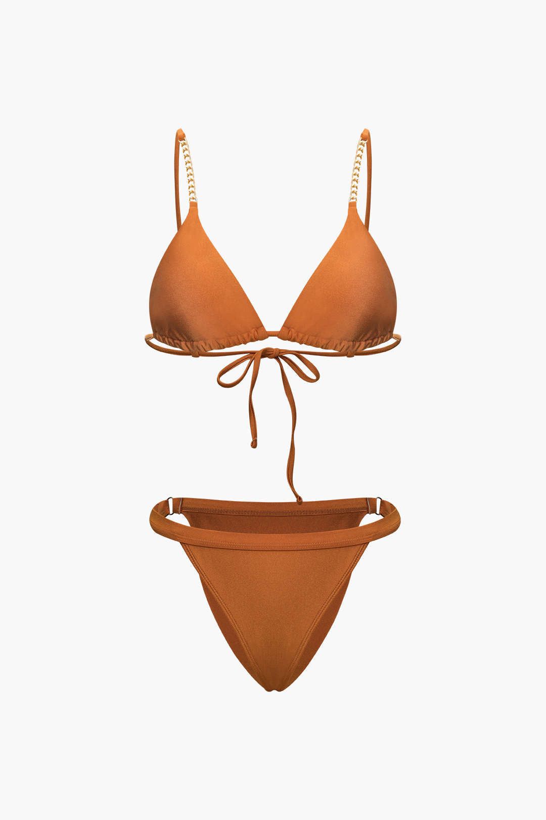 Tie Back Metal Chain Bikini Swimsuit Set sold by Micas