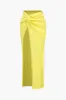 Solid Crop tanktop og slids twist knude nederdel sæt sold by Micas