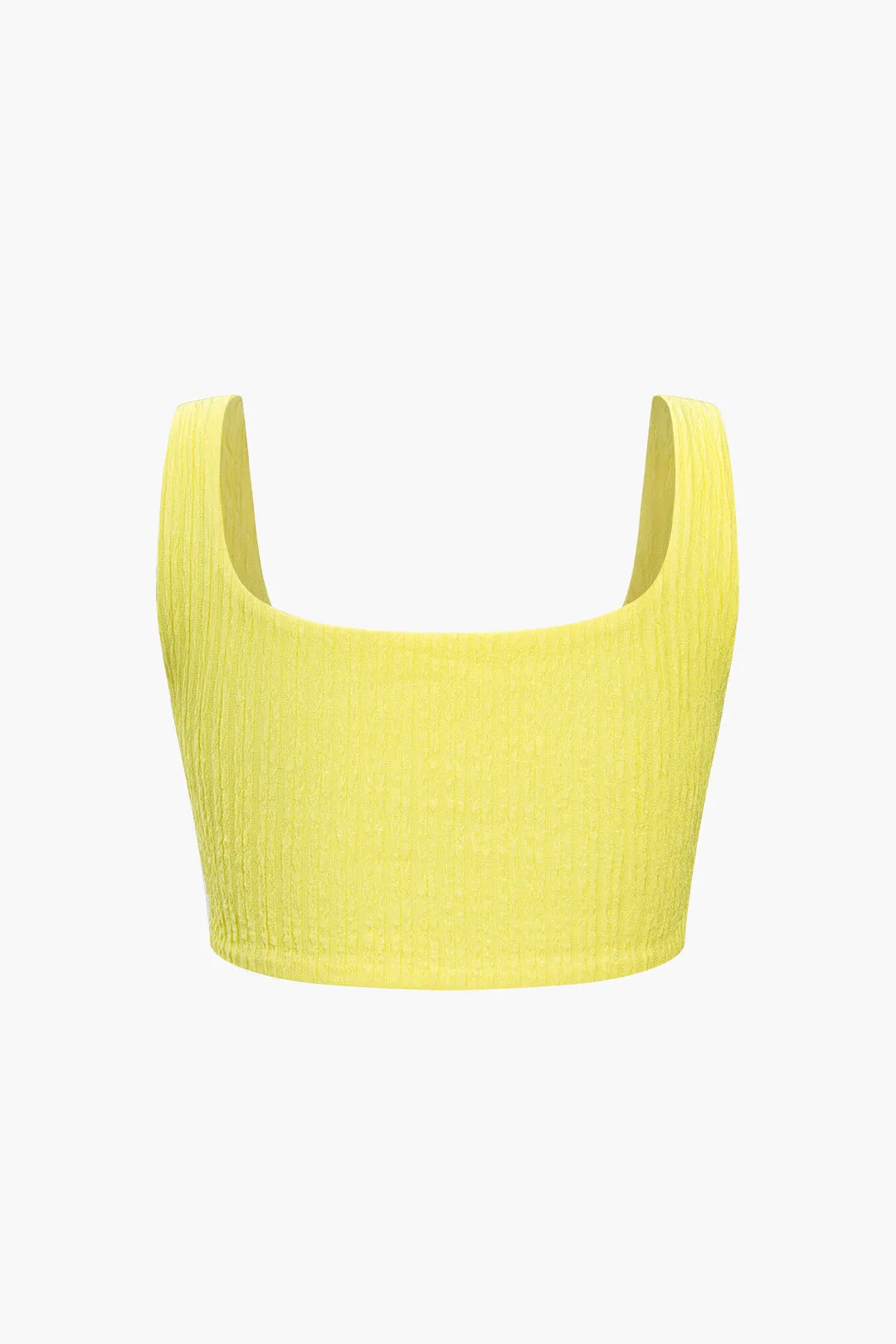 Solid Crop tanktop og slids twist knude nederdel sæt sold by Micas product image thumbnail 4