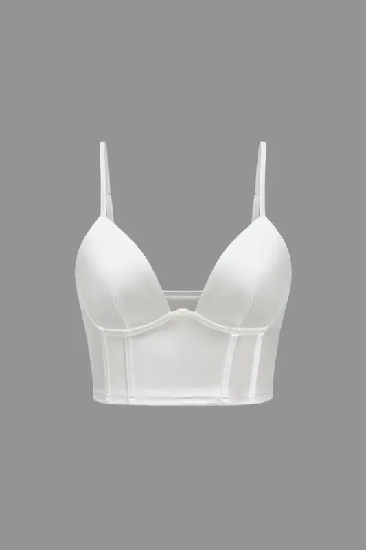 Solid Satin Backless Adjustable Cami Top sold by Micas