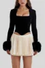 Basic Solid Velvet Long Sleeve Top sold by Micas