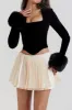 Basic Solid Velvet Long Sleeve Top sold by Micas
