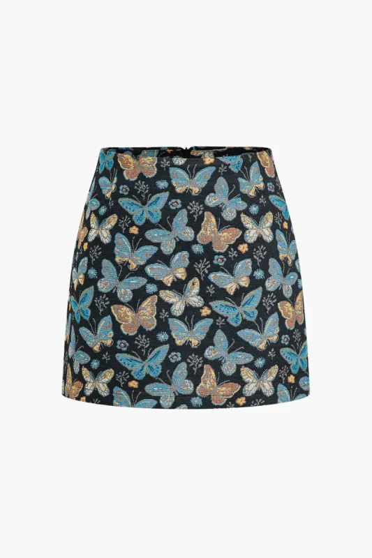 Butterfly print mini nederdel sold by Micas