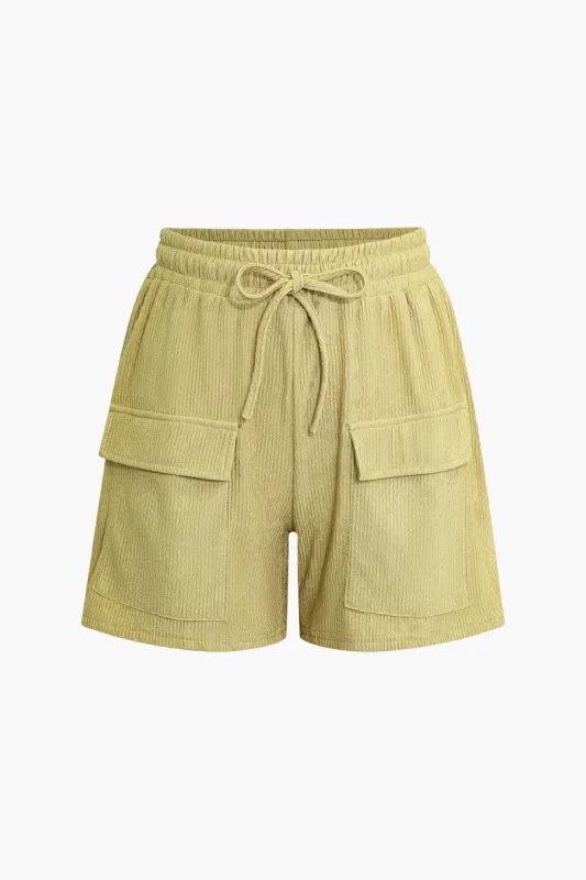 Solid Drawstring Breathable Shorts sold by Micas