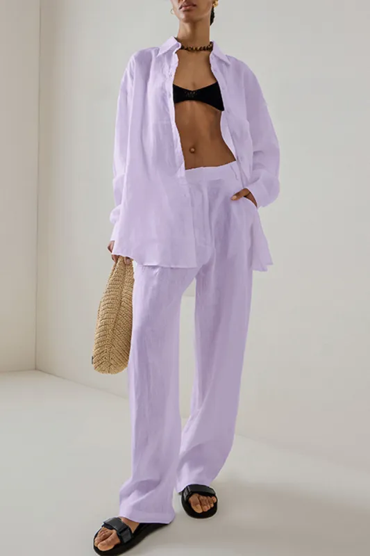 Solid Shirt And Pants Set sold by Micas