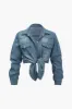 Solid denim skjorte med knapper sold by Micas
