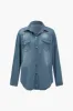 Solid denim skjorte med knapper sold by Micas