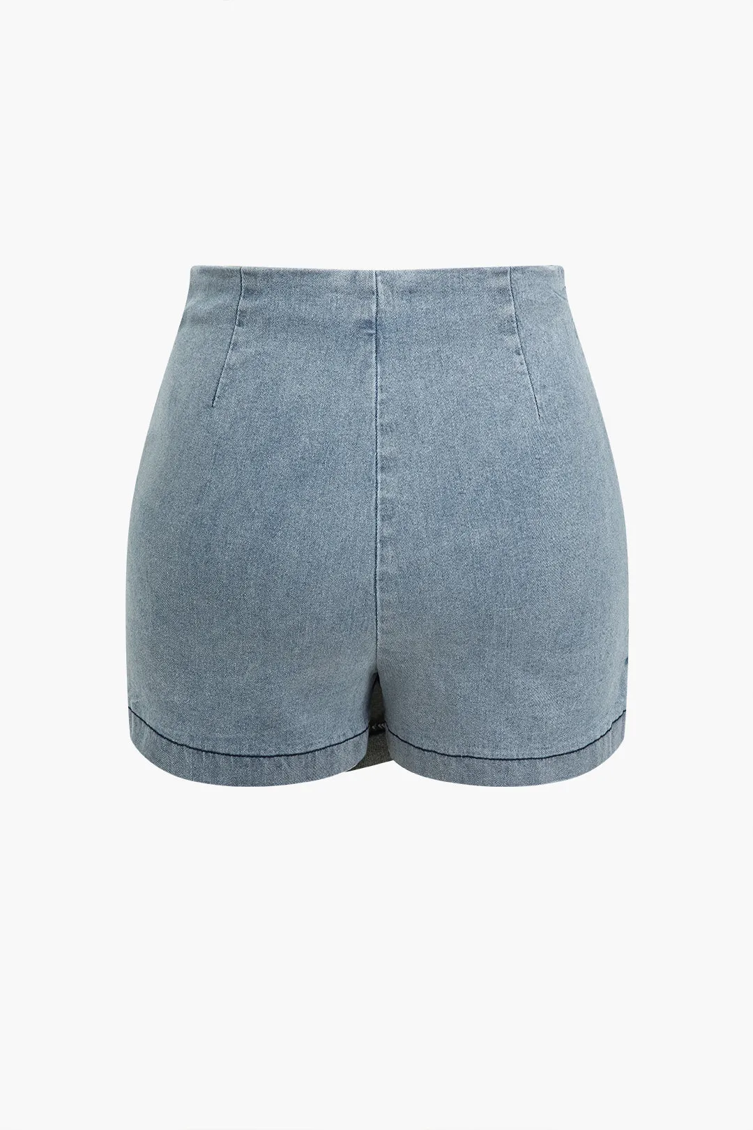 Solid Twist Knot Zipper Denim Skirt sold by Micas product image thumbnail 2