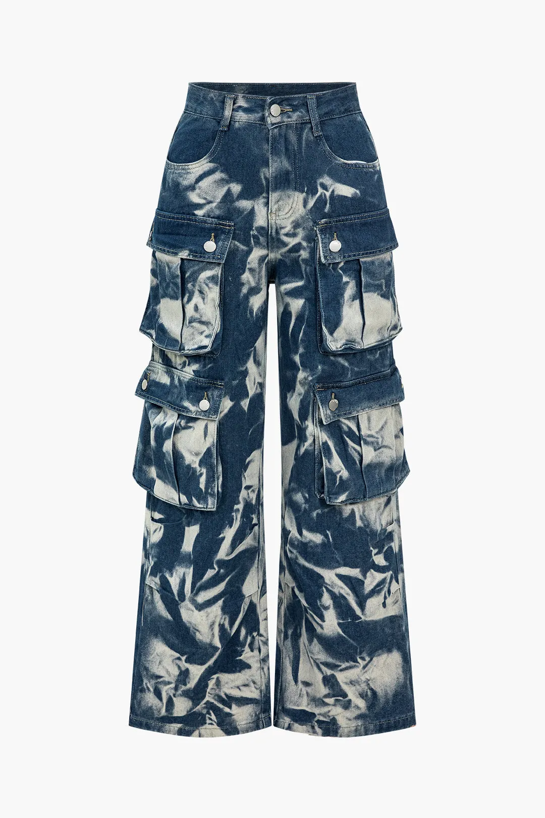 Tie Dye Flap Pocket Cargo Jeans sold by Micas
