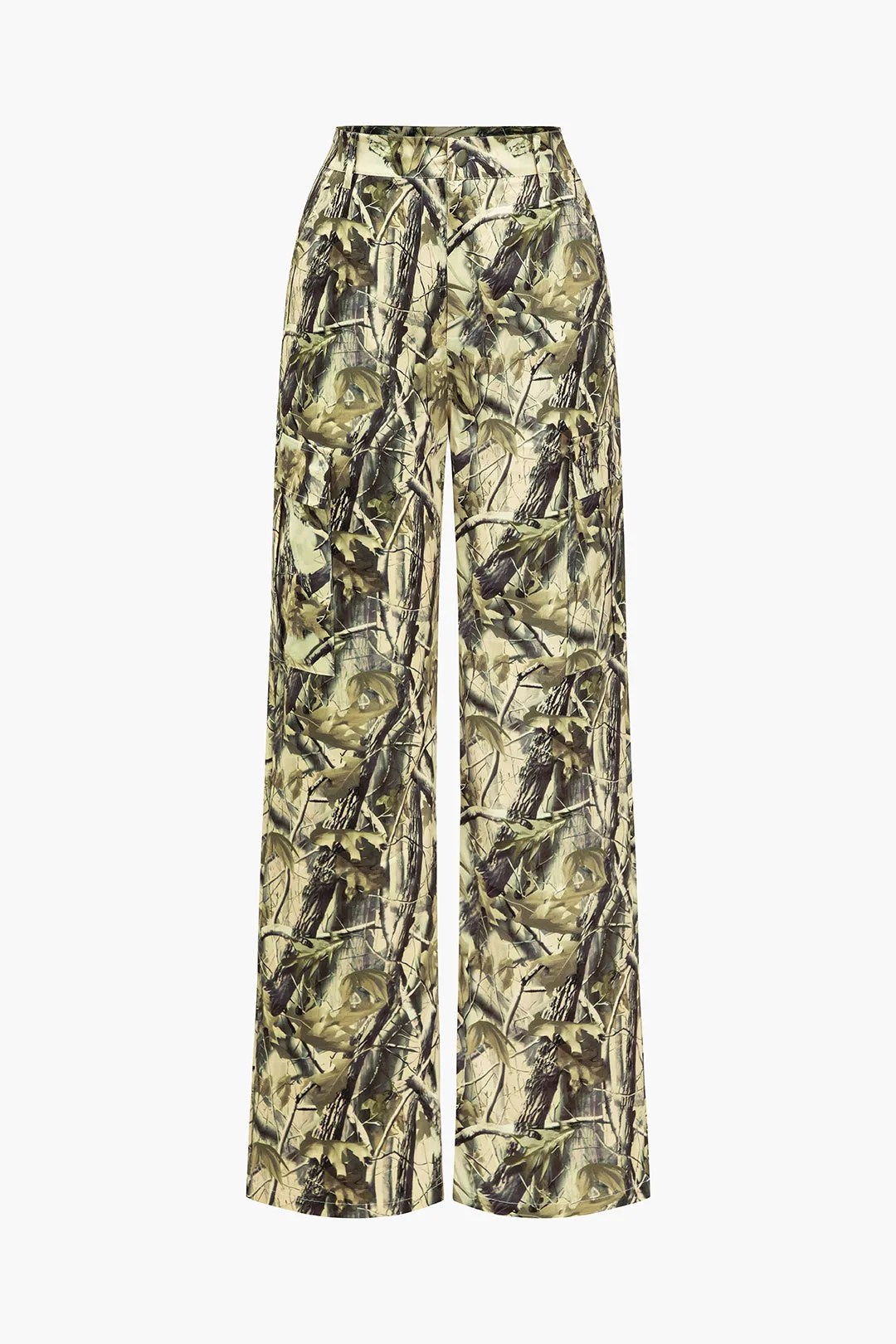 Artistic Print Pocket Zipper Trousers sold by Micas