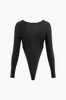 Solid Cut Out Long Sleeve Bodysuit sold by Micas