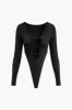 Solid Cut Out Long Sleeve Bodysuit sold by Micas
