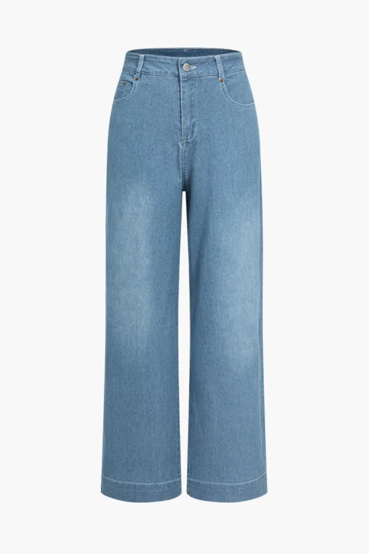 Basic Solid High Waist Jeans sold by Micas