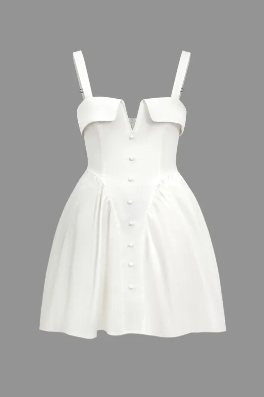 Plus størrelse solid rem mini kjole sold by Micas