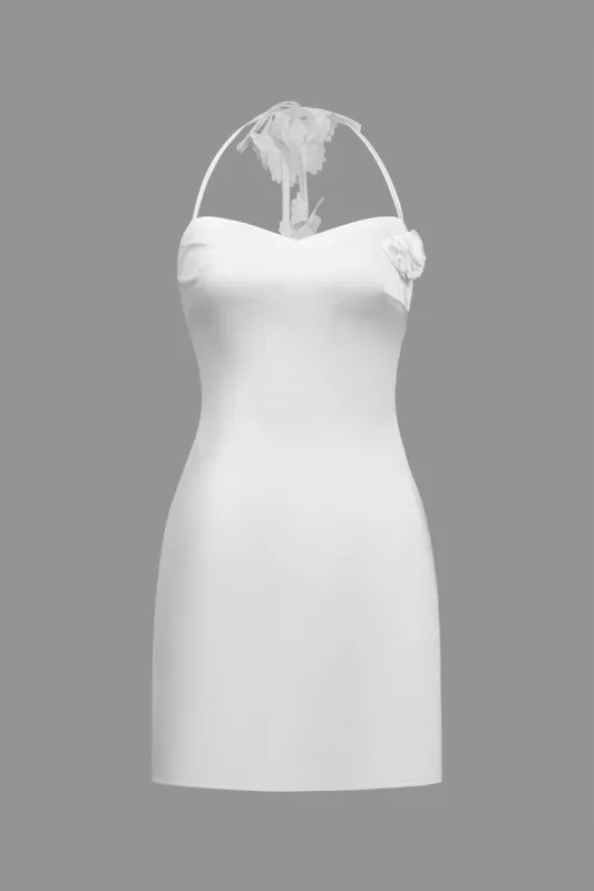 3D Floral Halter Mini Dress sold by Micas