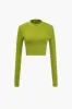 Solid Zipper Sports Long-Sleeve Top sold by Micas