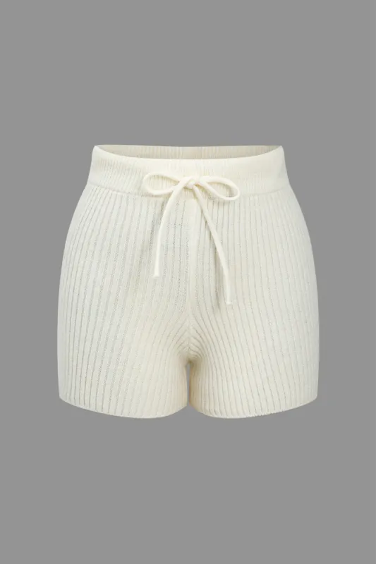 Solid Knit Tie-Up Shorts sold by Micas