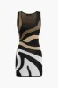 Contrast Zebra Print Knit Tank Mini Dress sold by Micas