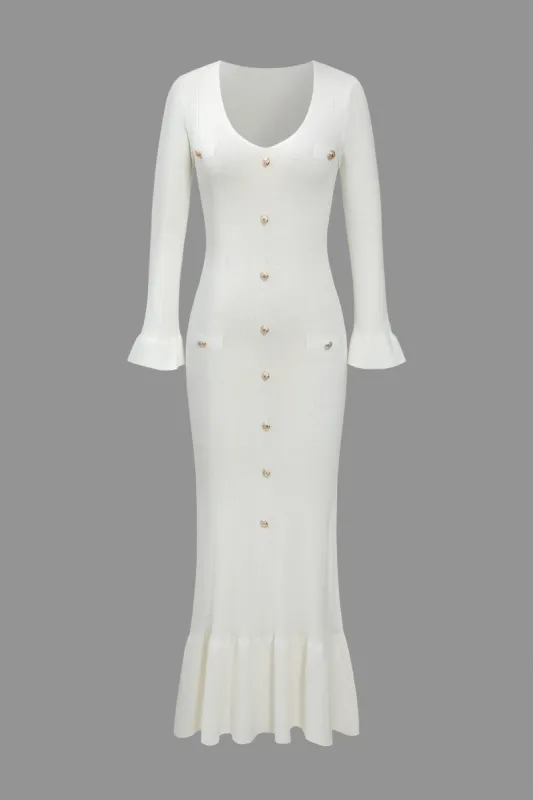 Basic Solid Knit Long Sleeve Maxi Dress sold by Micas