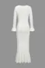 Basic Solid Knit Long Sleeve Maxi Dress sold by Micas