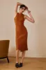 Solid Knit Slit Asymmetrical Dress sold by Micas