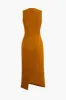 Solid Knit Slit Asymmetrical Dress sold by Micas