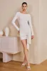 Basic Solid Knit Wrap Knot Mini Dress sold by Micas