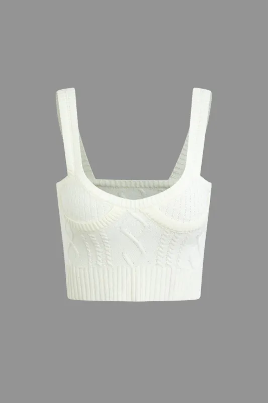 Cable Knit Slit Tank Top sold by Micas