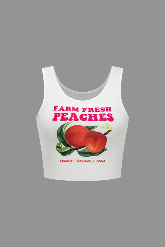 Letter & Frugt Print Tank Top sold by Micas
