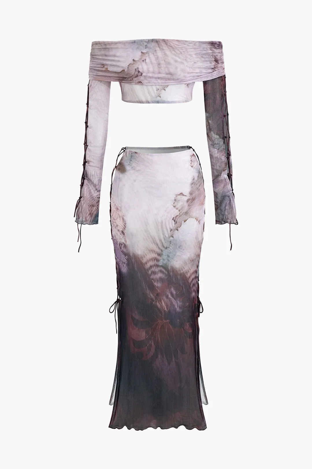 Abstrakt printtrækningsskørt sæt sold by Micas