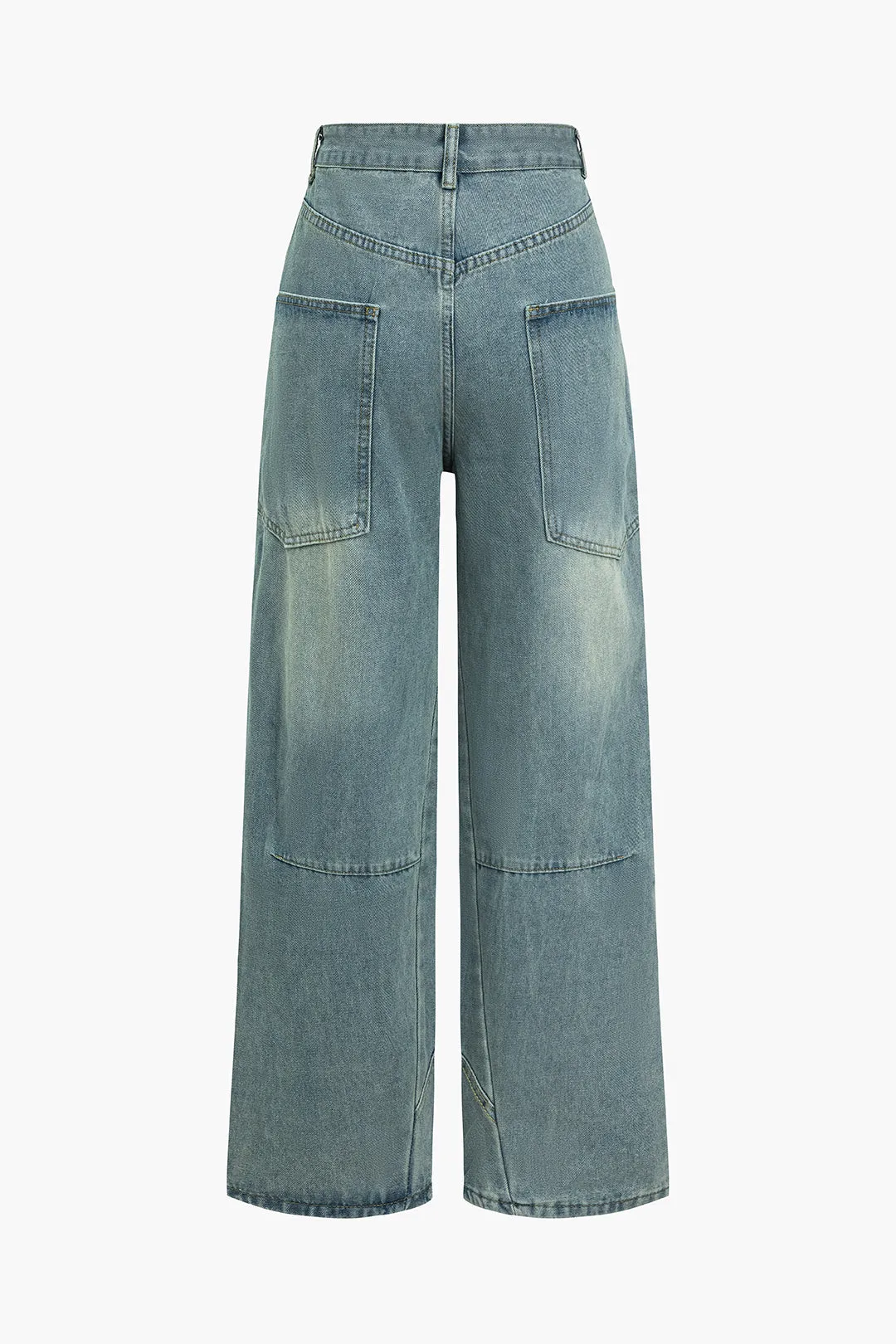Faded Denim Pocket Wide Leg Jeans sold by Micas product image thumbnail 2