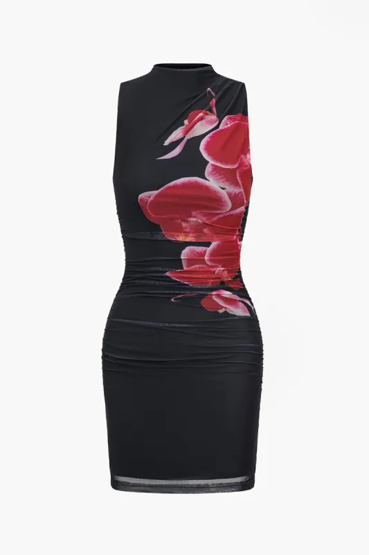 Blomsterprint Ruched Mini Dress sold by Micas