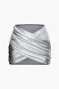 Solid Faux Leather Crossed Skirt sold by Micas
