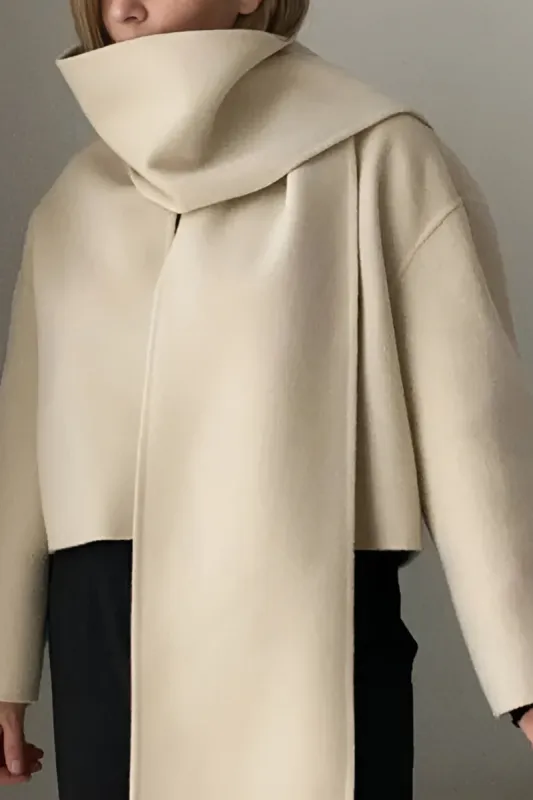 Solid Scarf  Coat sold by Micas