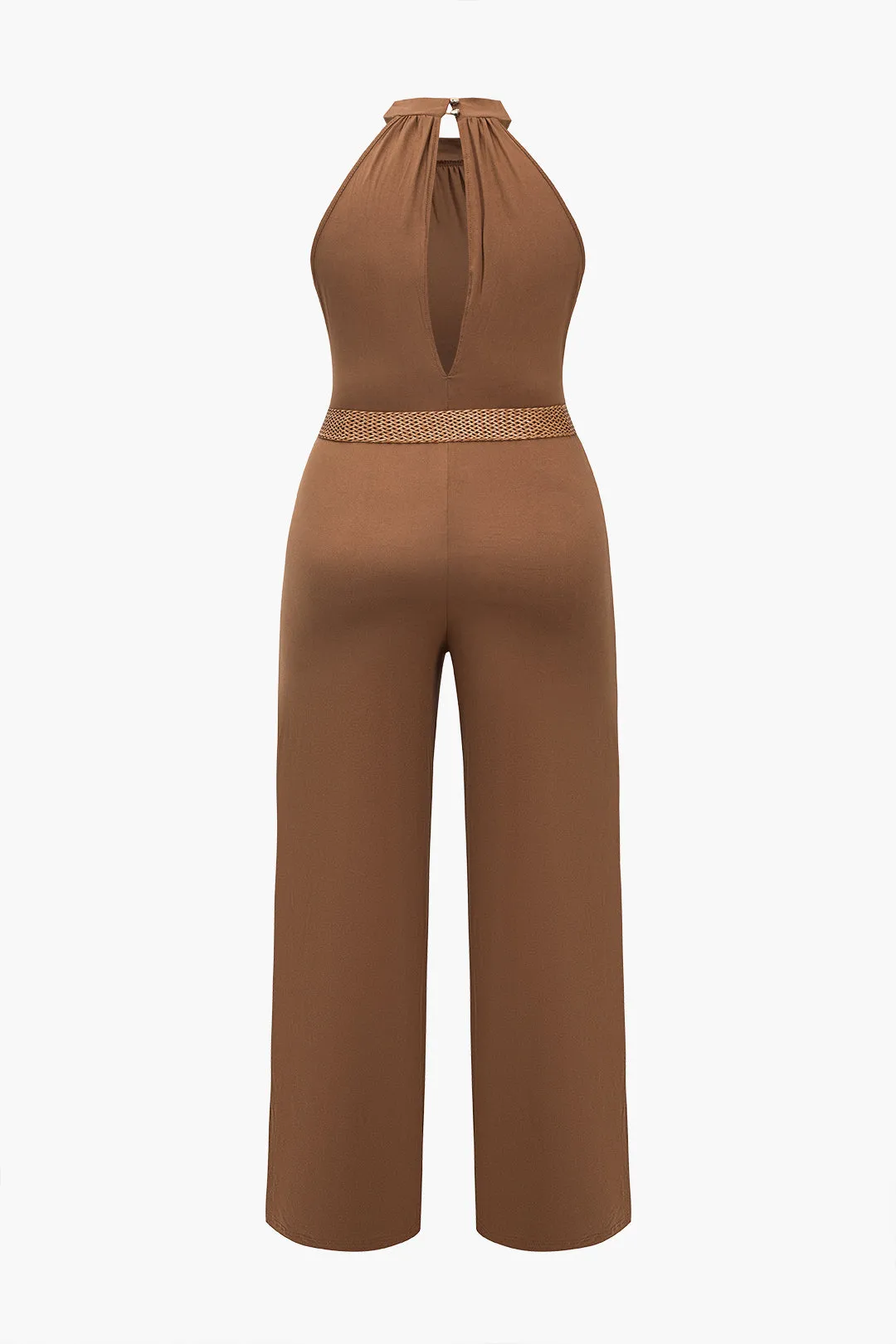 Plus Size Solid Print Belted Jumpsuit sold by Micas product image thumbnail 2