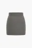 Basic solid strik mini-nederdel sold by Micas