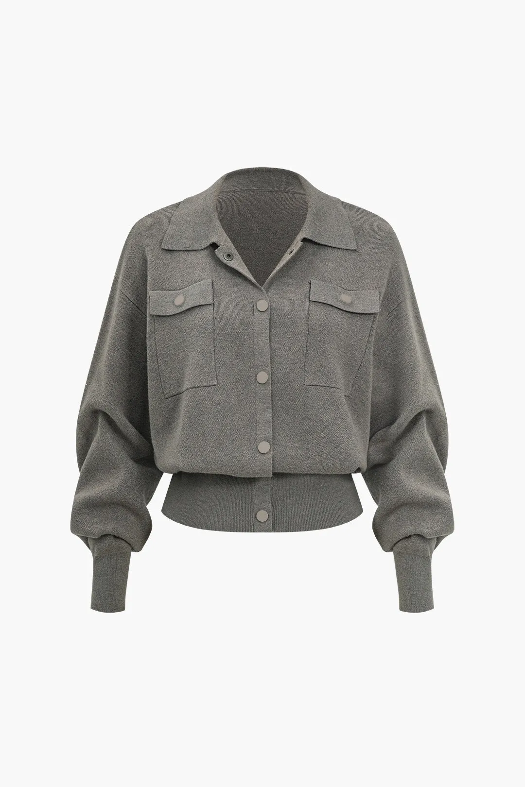 Solid Knit Pocket Cardigan sold by Micas