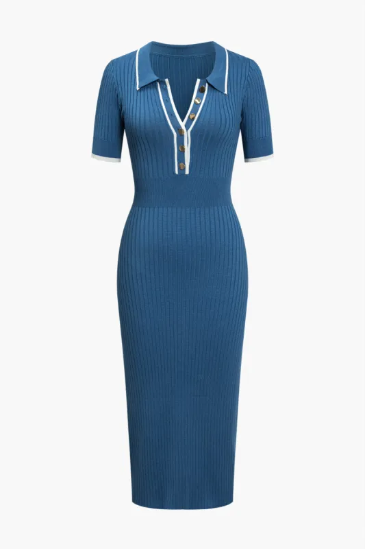 Color Block Button Sweater Dress sold by Micas