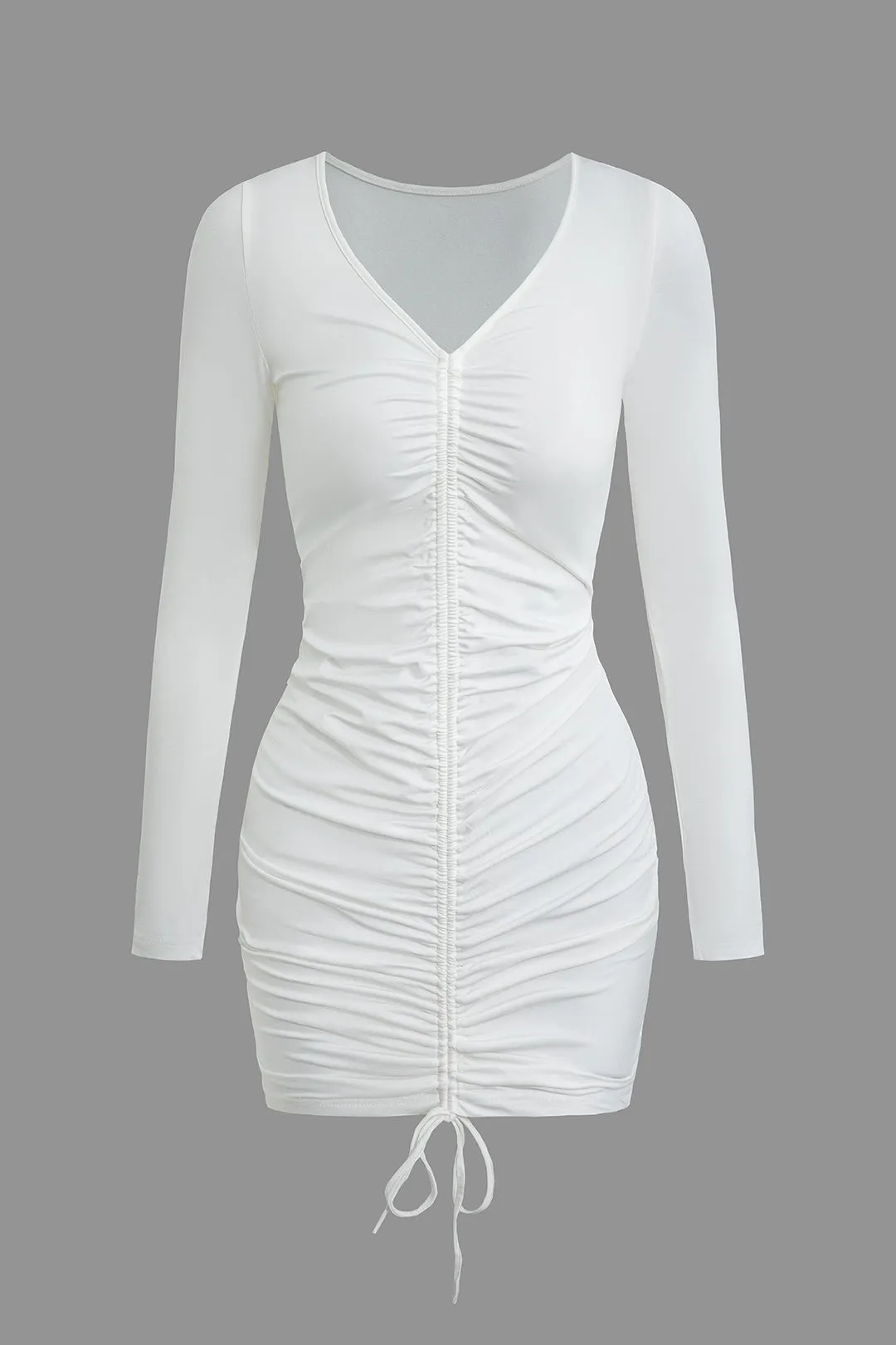 Solid rynket minikjole med snoretræk sold by Micas