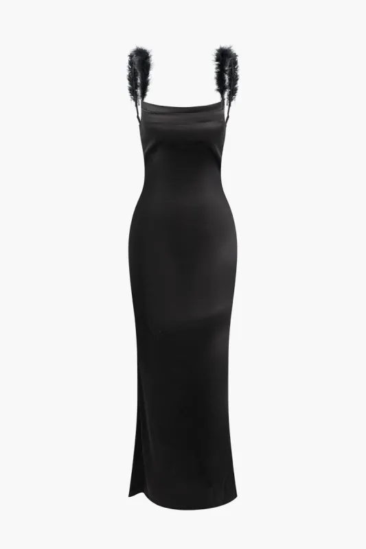 Fjerrem draperet maxi kjole sold by Micas