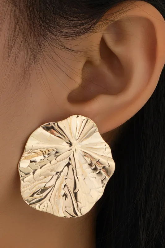 Metal Wrinkled Texture Earrings sold by Micas