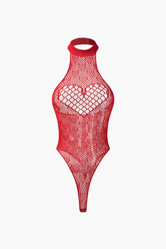 Solid mesh udskåret ren bodysuit sold by Micas